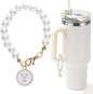 Letter Charm for Stanley Cup Pearl Chain Accessories for Handle Water Bottle Tumbler Personalized Initial Name ID Decorations