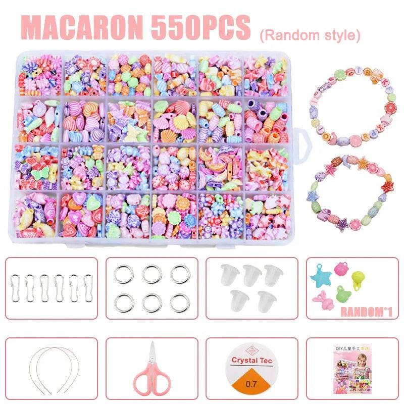 DIY Handmade Beaded Children's Toys Creative Loose Spacer Beads Making Bracelet Necklace 24 Grid Girl Jewelry Set Girl Toy Gift