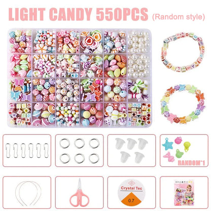 DIY Handmade Beaded Children's Toys Creative Loose Spacer Beads Making Bracelet Necklace 24 Grid Girl Jewelry Set Girl Toy Gift