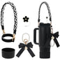 4Pcs for Stanley Cup Accessory Set Includes 1 Water Bottle Handle Strap 1 Cup Cover 1 Straw Cover 1 Charms Silicone Decoration