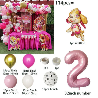 Pink Paw Patrol Dog Chase Skye Marshall Animal Shaped Aluminum Balloon Boys and Girls Birthday Party Decorations Children's Toys
