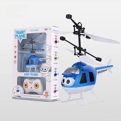 Rechageable Induction Remote Control Dual-mode Helicopter Drop and Collision Resistant RC Aircraft Children's Toys
