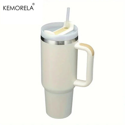 KEMORELA 30&40 oz Tumbler With Handle Lid Straw 887/1182ML Stainless Steel Water Bottle Vacuum Thermos Cup Travel Car Coffee Mug