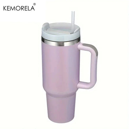 KEMORELA 30&40 oz Tumbler With Handle Lid Straw 887/1182ML Stainless Steel Water Bottle Vacuum Thermos Cup Travel Car Coffee Mug