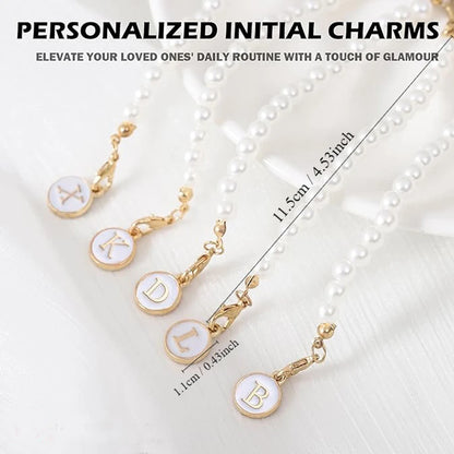 Letter Charm for Stanley Cup Pearl Chain Accessories for Handle Water Bottle Tumbler Personalized Initial Name ID Decorations