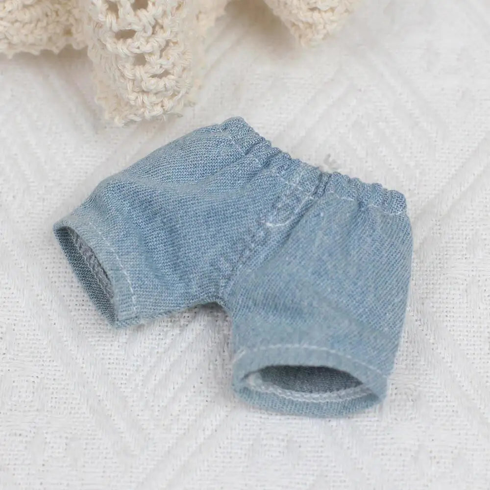 17cm Labubu Outfit Clothes Hoody Jeans Leisure Sports Set Kawaii Decor Ropa Labubu Accessories Doll Little Clothes DIY Kids Gift