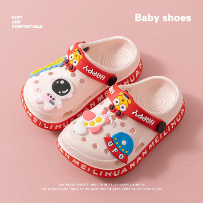 EVA ultra light boys and girls baby and toddler anti slip hole shoes children's sandals astronaut UFO sandals slippers