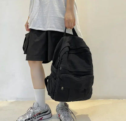 Girl School Bag New simple College Student Vintage Women Backpack Canvas Female Laptop bag Travel Kawaii Ladies backpacks рюкзак