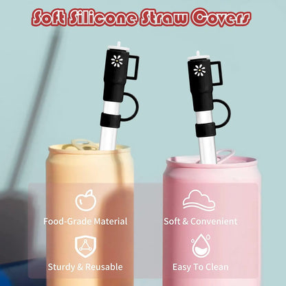 4 Pcs Straw Covers for Stanley Cup 40-20 oz, 0.4 inches Silicone Straw Cover Caps, Stanley Cups Accessories