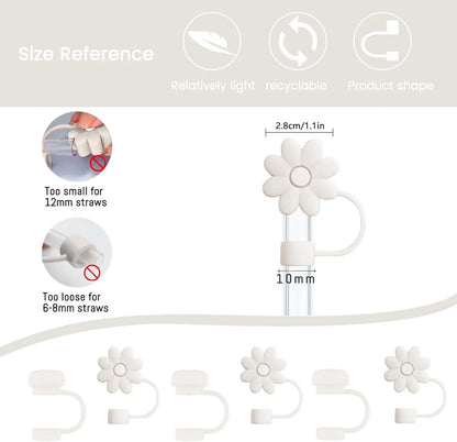 Accessories for Stanley Cup Set of 9, 2 Straw and Brush and 1 Flower Charm Chain 3 Spill Proof Stopper Flowers Straw Cover Boot