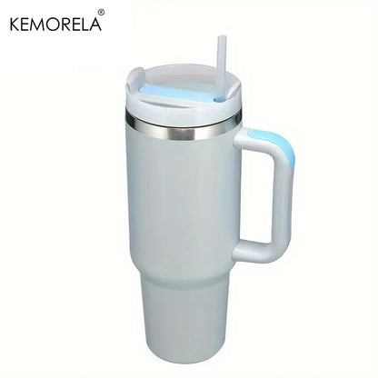 KEMORELA 30&40 oz Tumbler With Handle Lid Straw 887/1182ML Stainless Steel Water Bottle Vacuum Thermos Cup Travel Car Coffee Mug