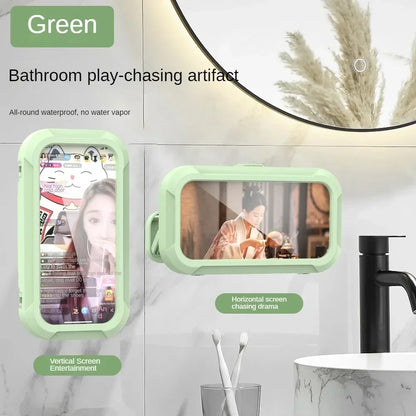 Waterproof Shower Phone Holder Rotation Angle Adjustable Telescoping Wall Mount Phone Holder for Bathroom Kitchen Bracket Stand