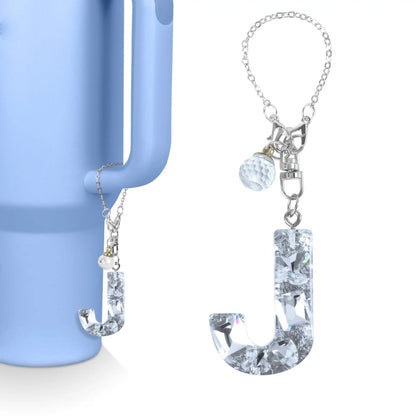 1 PCS Letter Charm Accessories for Stanley Cup Purple Cute Initial Keychain Handle Charm for Stanley Tumbler Girls Water Bottle