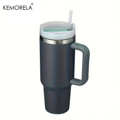 KEMORELA 30&40 oz Tumbler With Handle Lid Straw 887/1182ML Stainless Steel Water Bottle Vacuum Thermos Cup Travel Car Coffee Mug