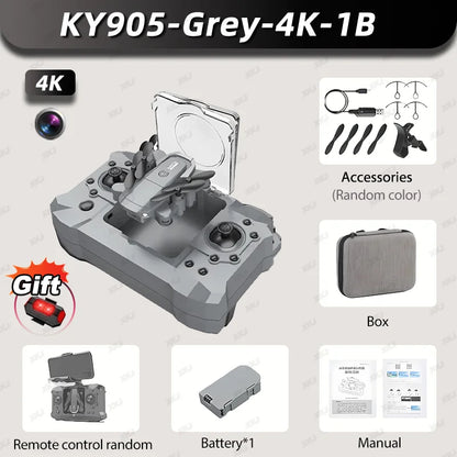 XKJ KY905 Mini Drone HD 4K Professional Camera One-click Return Wifi Folding Quadcopter 360rolling RC Helicopter Children's Toys