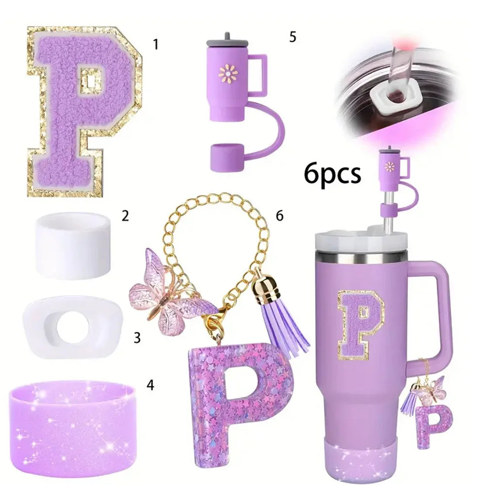 6pcs Silicone Stanley Cup Accessory Set suitable for Stanley Cup 40oz glass with handle