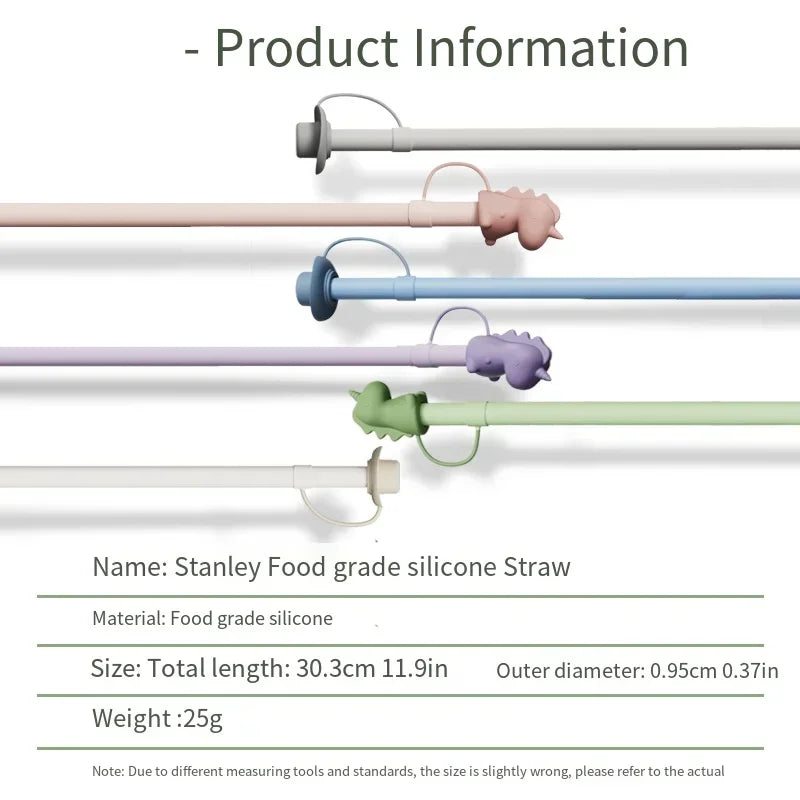 Replacement Long Silicone Straw with Straw Cover Compatible with Stanley 40/30 Oz Cup Tumbler for Stanley Accessorie Drink items