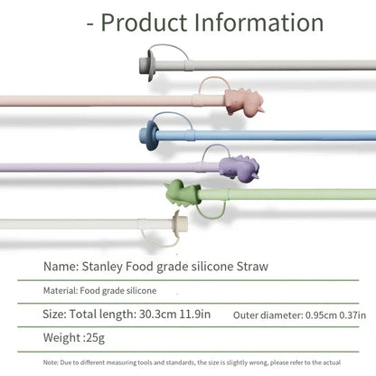 Replacement Long Silicone Straw with Straw Cover Compatible with Stanley 40/30 Oz Cup Tumbler for Stanley Accessorie Drink items