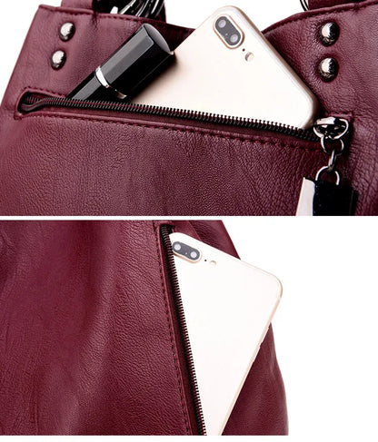 2022 Women Leather Backpacks Multifunction Women Vintage Shoulder Bag Ladies Rucksack Large Capacity Travel Bag Sac A Dos Preppy