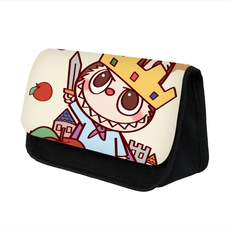 Labubu Pencil Cases Kawaii Large Capacity Pencil Storage Bag Student Stationery Organizer Pouch School Office Supplies Kids Gift