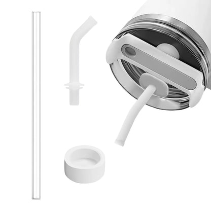 Leak Proof Set For Stanley Quencher 2.0 1.0 Accessories,2 in1Silicone Anti-Spill Straws,9.4"Extension Straw,Spill Proof Stopper