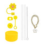 9pcs Cup Accessories for Stanley Set, 3 Spill Proof Stopper 2 Straws and Brush and 1 Flower Charm Chain Flowers Straw Cover Boot