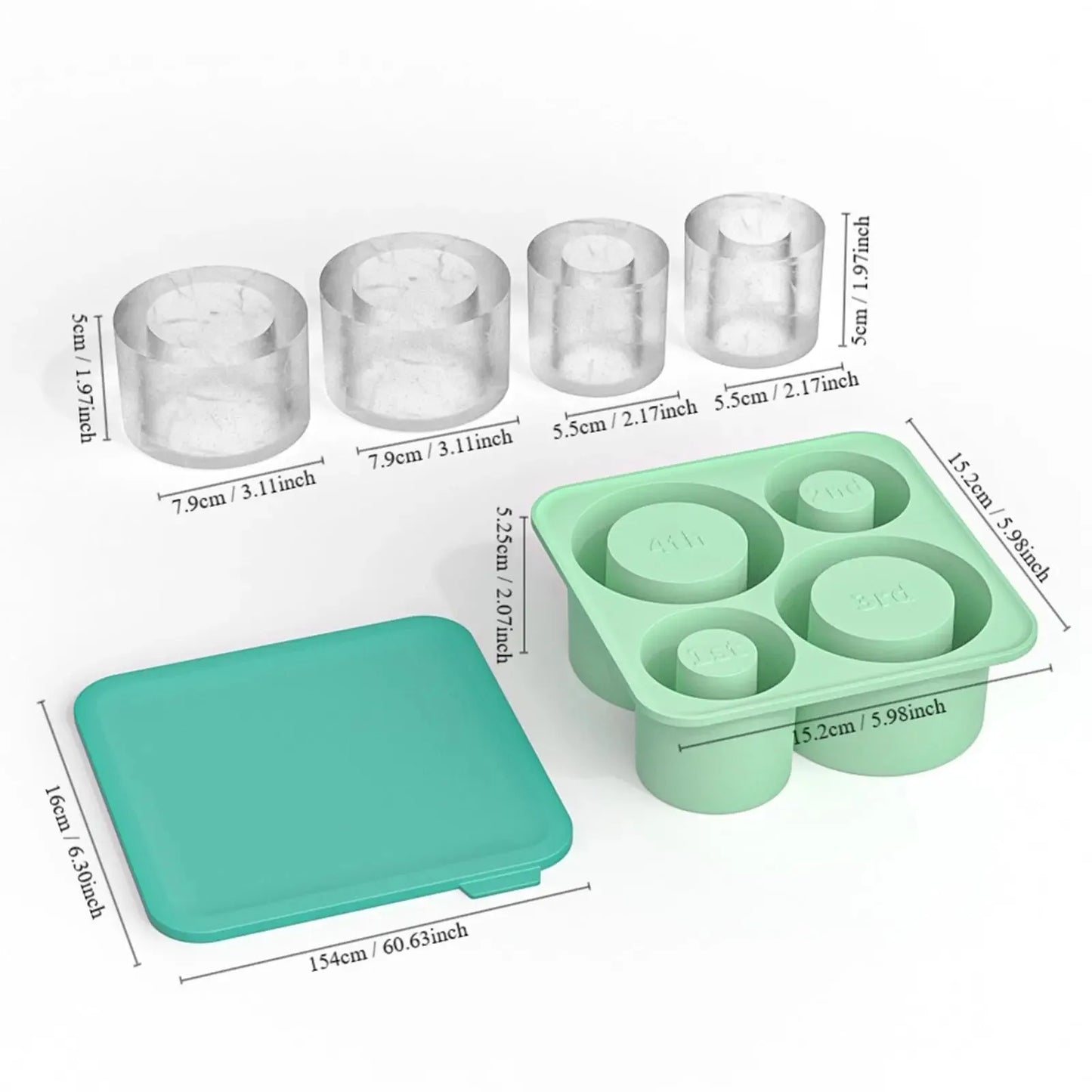 Stanley Accessories Summer Ice Mould Cube Trays Ice Making Beverage Cup Maker Circle Ice Shape Silicone Molds For Stanley Cup