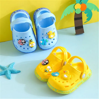Summer sandals kids Mules Baby Boys Girls Cartoon baby Sandals Flat Heels Solid Cartoon Slippers Children's Garden Shoes