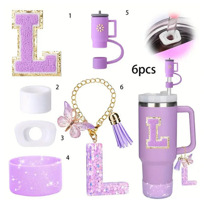 6pcs Silicone Stanley Cup Accessory Set suitable for Stanley Cup 40oz glass with handle