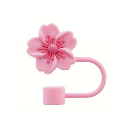 Flower Silicone Straw Covers For Stanley Cup Cute Silicone Flower Shape Drinking Dust Cap Straw Tips Cover Cup Accessories