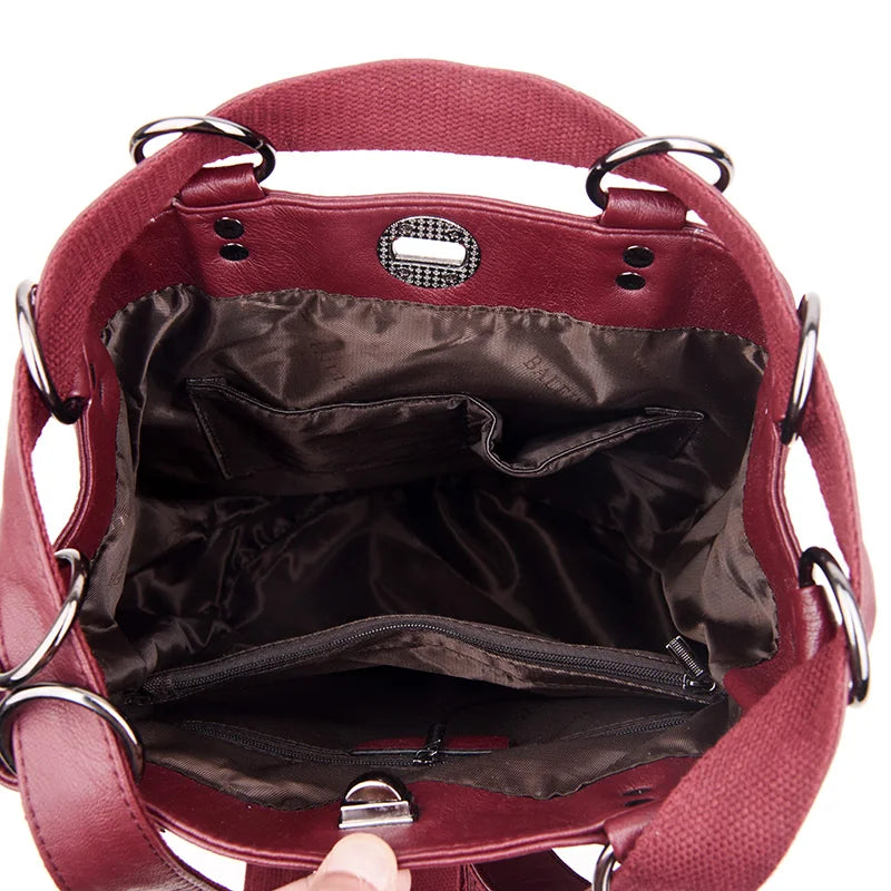 2022 Women Leather Backpacks Multifunction Women Vintage Shoulder Bag Ladies Rucksack Large Capacity Travel Bag Sac A Dos Preppy