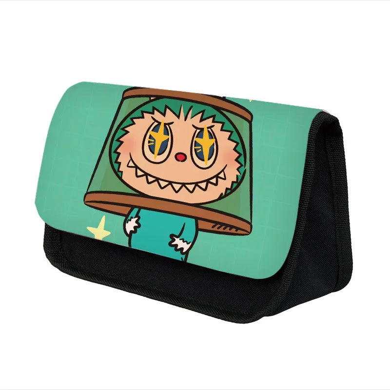 Labubu Pencil Cases Kawaii Large Capacity Pencil Storage Bag Student Stationery Organizer Pouch School Office Supplies Kids Gift