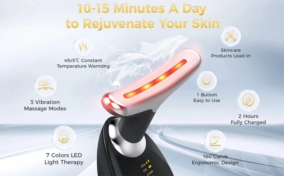 7-in-1 Skin Rejuvenation Instrument All Round Lifting And Tightening Anti Aging Artifact To Neck Wrinkles Facial Massager Beauty