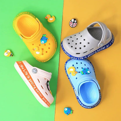 Summer sandals kids Mules Baby Boys Girls Cartoon baby Sandals Flat Heels Solid Cartoon Slippers Children's Garden Shoes