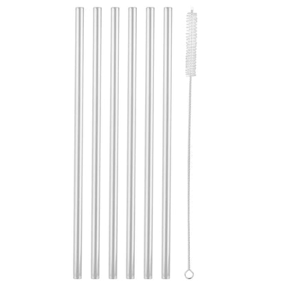 6Pcs Long Straws with Cleaning Brush Drinking Straws Transparent Straw for Stanley 20/30/40oz Accessories