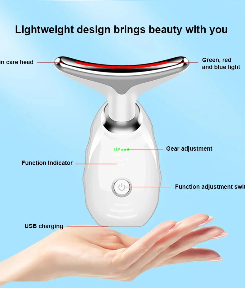 7-in-1 Skin Rejuvenation Instrument All Round Lifting And Tightening Anti Aging Artifact To Neck Wrinkles Facial Massager Beauty