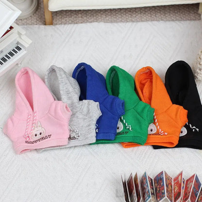17cm Labubu Outfit Clothes Hoody Jeans Leisure Sports Set Kawaii Decor Ropa Labubu Accessories Doll Little Clothes DIY Kids Gift