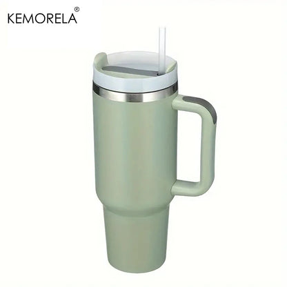 KEMORELA 30&40 oz Tumbler With Handle Lid Straw 887/1182ML Stainless Steel Water Bottle Vacuum Thermos Cup Travel Car Coffee Mug