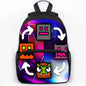 Large Capacity Angry Geometry Dash Children's Backpack 16 Inch Anime Bookbag Travel Backpacks Students Schoolbag for Girls Boys