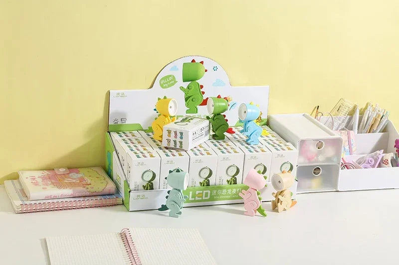 Mini Dinosaur Night Light Battery Magnetic Folding Nights Lamp Bedroom Bedside Table Ornaments Children's Toys LED Night Lights