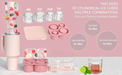 Stanley Accessories Summer Ice Mould Cube Trays Ice Making Beverage Cup Maker Circle Ice Shape Silicone Molds For Stanley Cup
