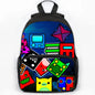 Large Capacity Angry Geometry Dash Children's Backpack 16 Inch Anime Bookbag Travel Backpacks Students Schoolbag for Girls Boys