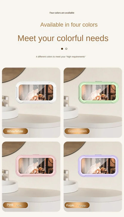 Waterproof Shower Phone Holder Rotation Angle Adjustable Telescoping Wall Mount Phone Holder for Bathroom Kitchen Bracket Stand