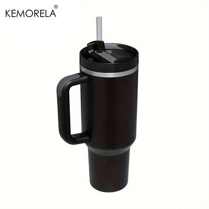 KEMORELA 30&40 oz Tumbler With Handle Lid Straw 887/1182ML Stainless Steel Water Bottle Vacuum Thermos Cup Travel Car Coffee Mug