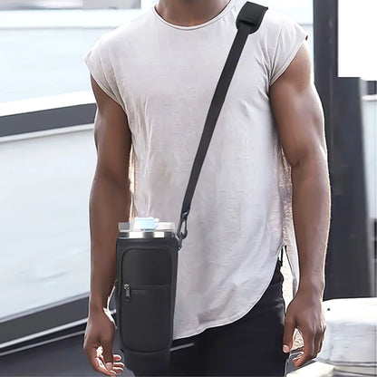 Leeseph Water Bottle Carrier Bag for Stanley 40oz Tumbler with Handle Water Bottle Pouch with Adjustable Shoulder Strap