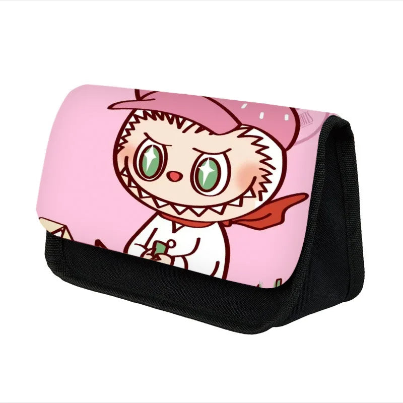 Labubu Pencil Cases Kawaii Large Capacity Pencil Storage Bag Student Stationery Organizer Pouch School Office Supplies Kids Gift