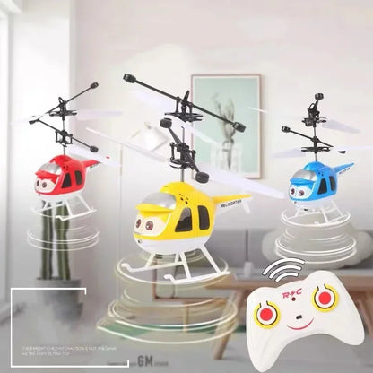 Rechageable Induction Remote Control Dual-mode Helicopter Drop and Collision Resistant RC Aircraft Children's Toys