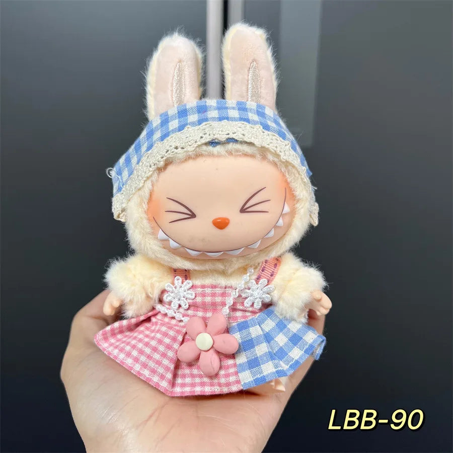 Labubu Bjd  Vinyl Labubu 17cm Doll Cute Replacement Leisure Suit Skirt Plush Toys Clothing Match Delicate Fashion High Quality