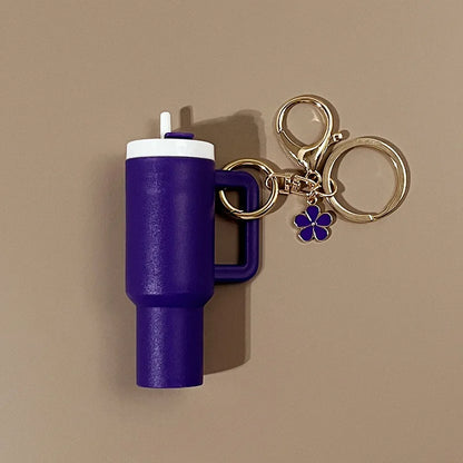 Mini Cup Keychain for Stanley Water Bottle Accessories Lip Balm Cute Tumbler Cup Handle Decoration