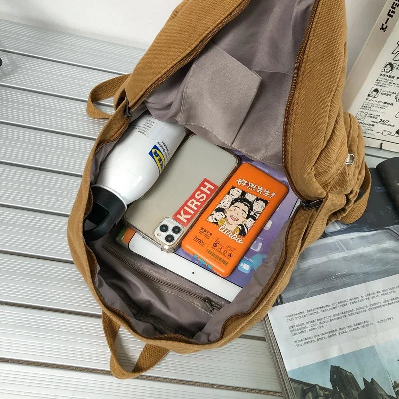 Girl School Bag New simple College Student Vintage Women Backpack Canvas Female Laptop bag Travel Kawaii Ladies backpacks рюкзак